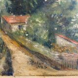 Old painting, landscape with stream signed dated 1925