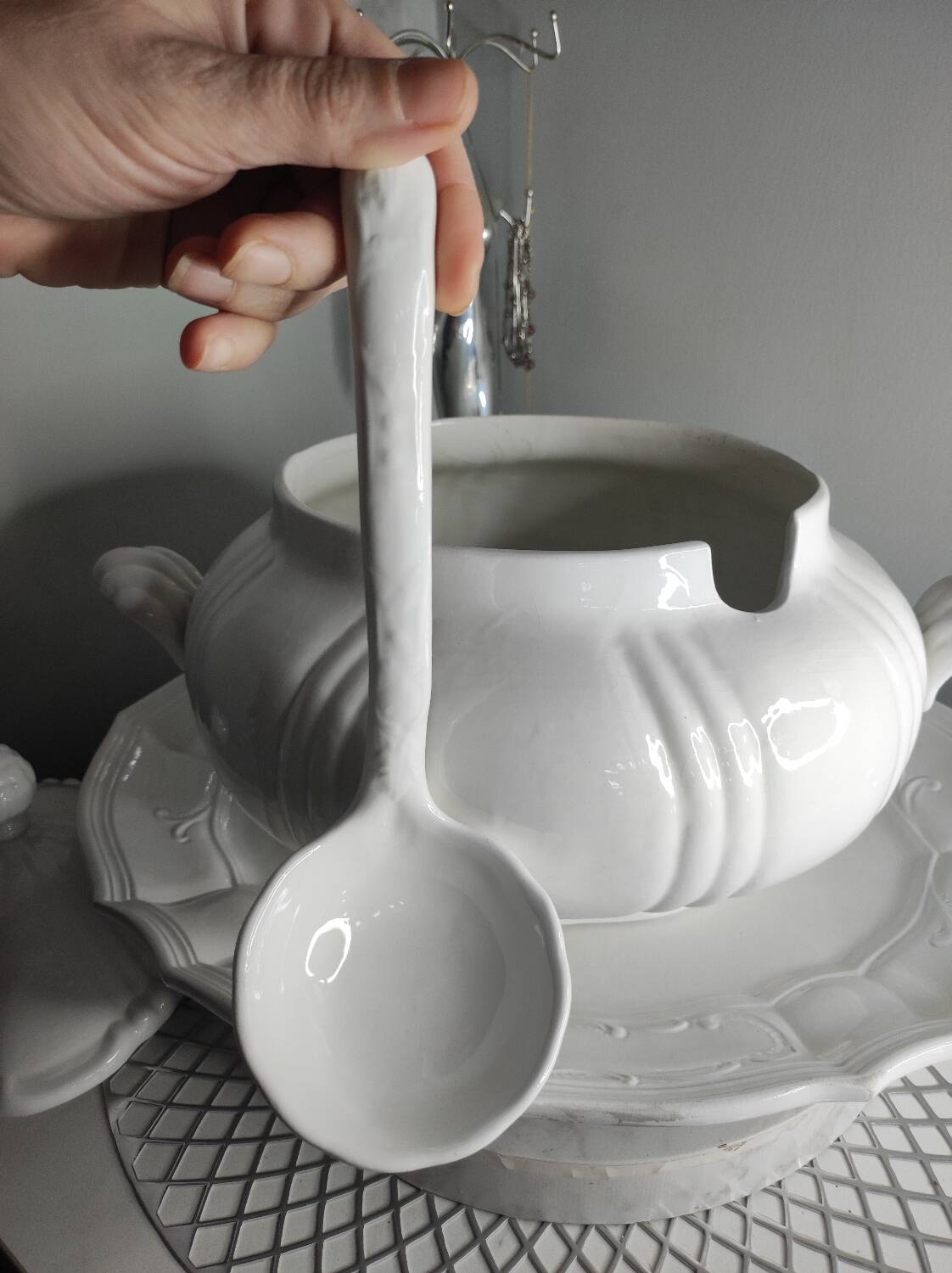White porcelain soup tureen