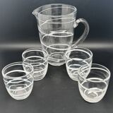 Service à boissons non alcoolisées en verre épais spiralé type Murano – 1224d4