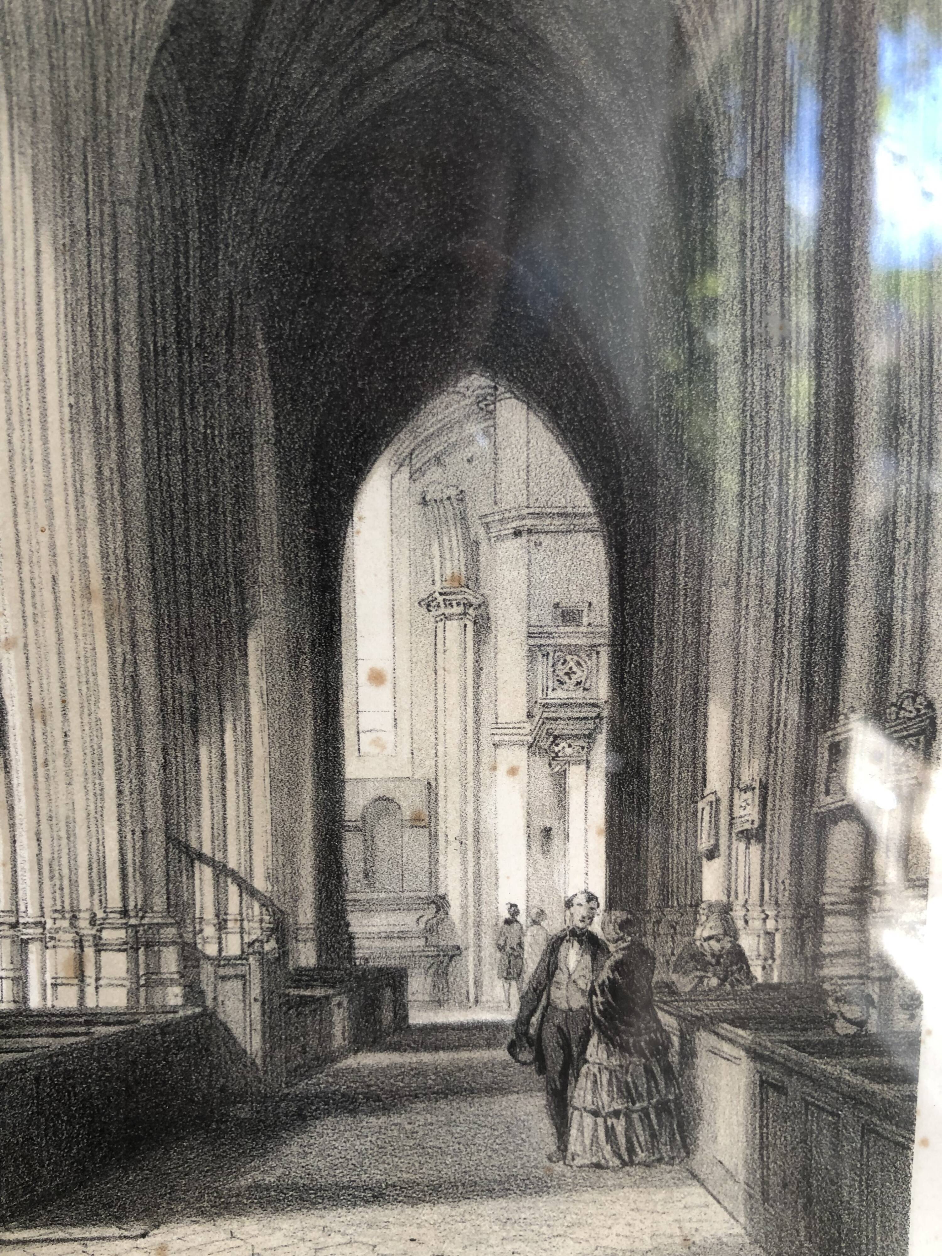 Gravure ancienne Église de Saint-Ouen