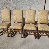 Serie de 4 chaises os de mouton style louis XIII