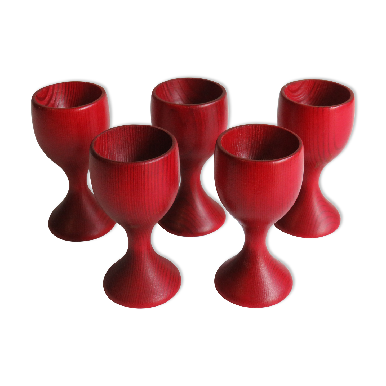 Lot of 5 eggcups, Holmbergs Sweden 1950