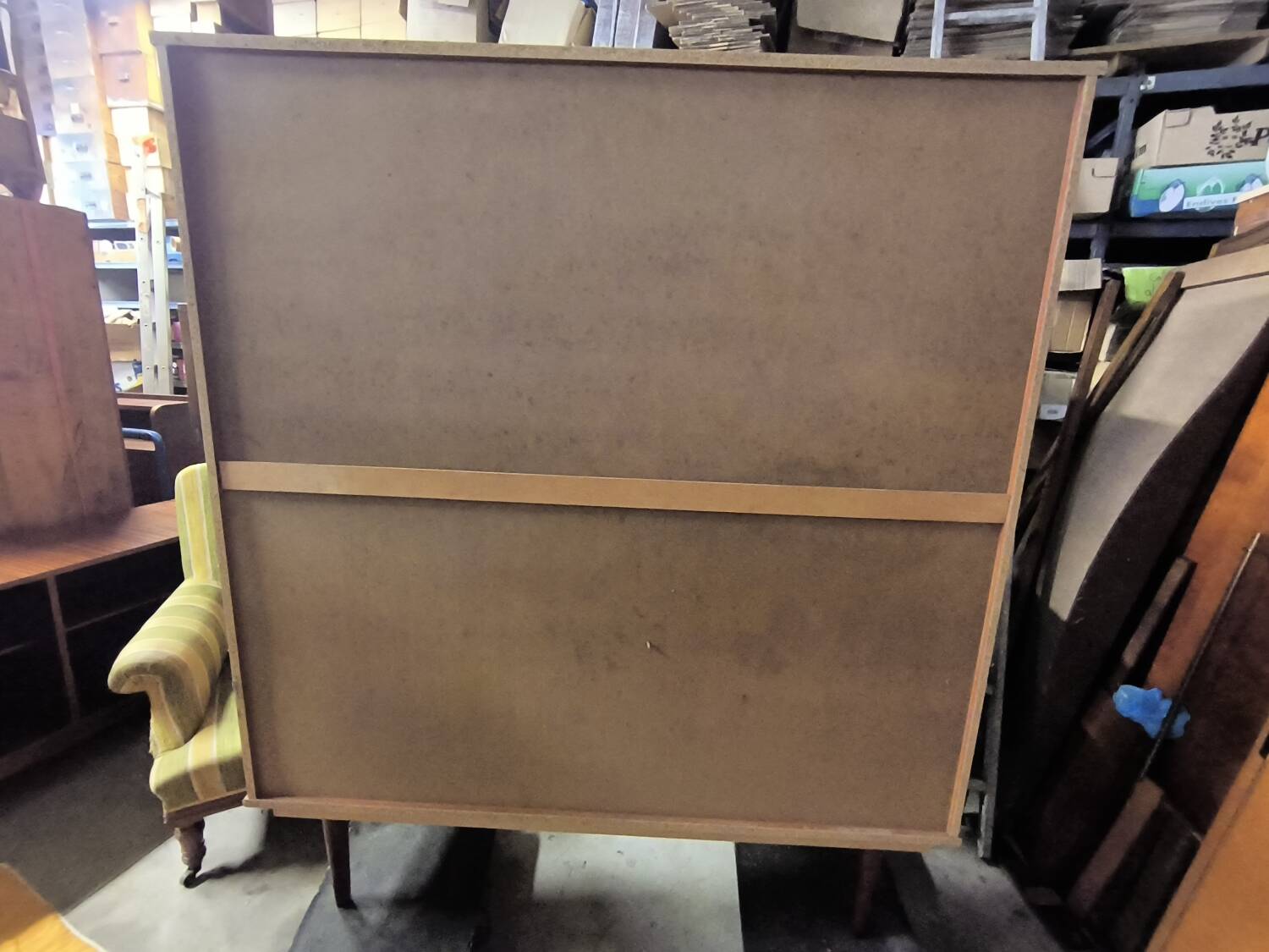 Vintage wardrobe with needle feet and 2 mirrored doors