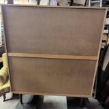 Vintage wardrobe with needle feet and 2 mirrored doors