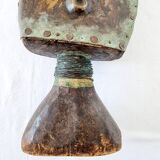 Strange and rare African Massai art sculpture in Kenya in solid wood and brass
