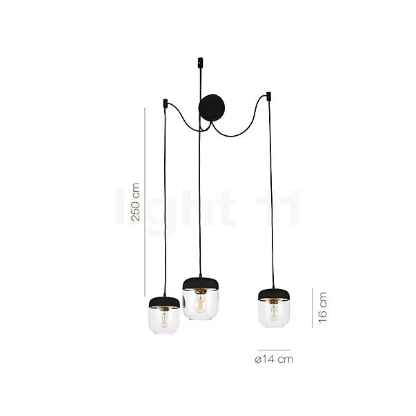 Umage Acorn Cannonball Pendant Lamp Black 3 Lamps