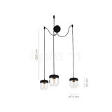 Suspension Umage Acorn Cannonball noire 3 foyers