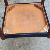 Chaise en teck et skaï noir de style scandinave