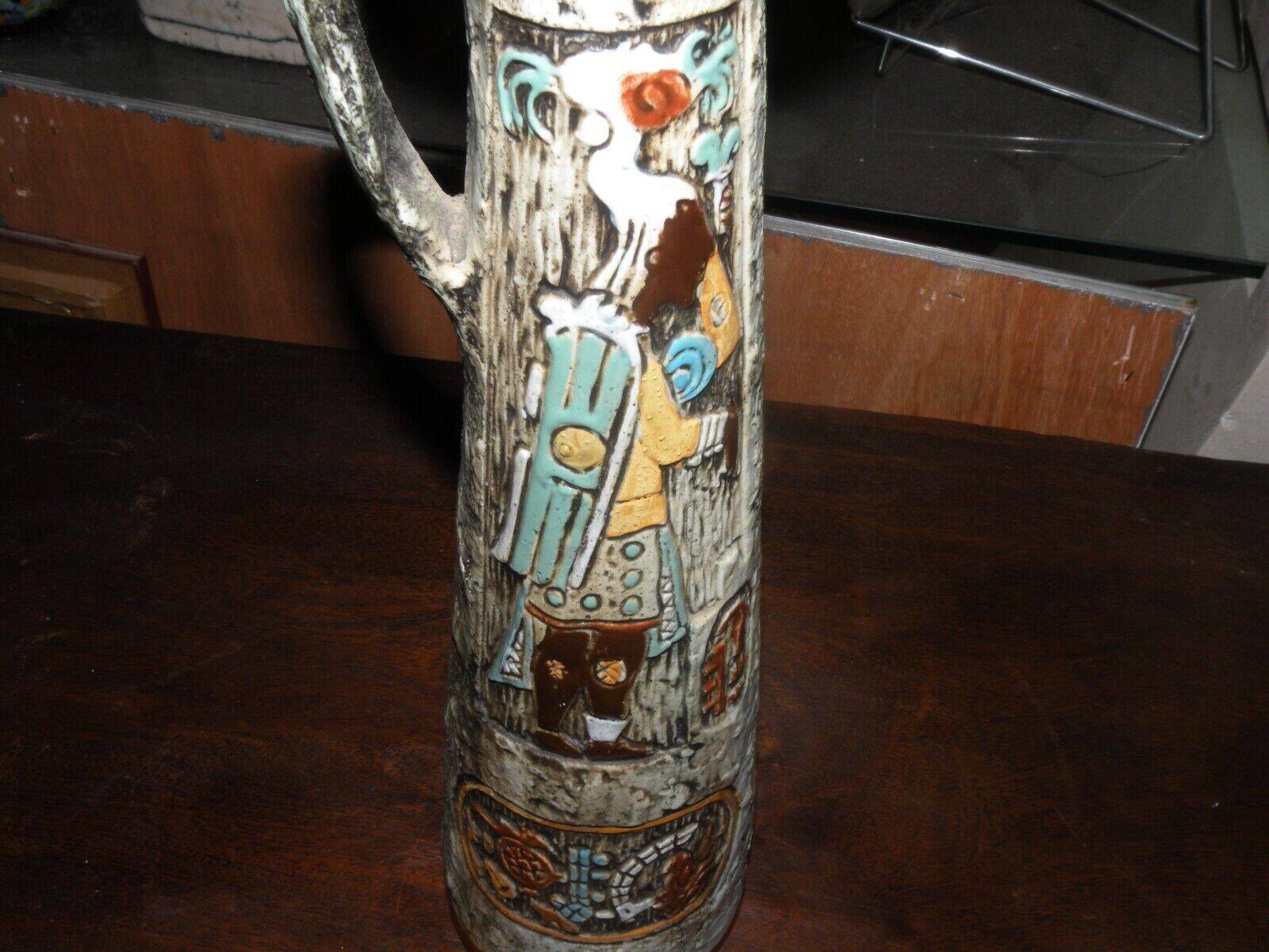 Italian Ceramic Brescian Arco Gardasse Candlestick 1970