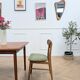 Chaise scandinave teck & tissu vert