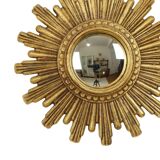 Small Sun Mirror Sunburst Mirror Gold Convex 24cm
