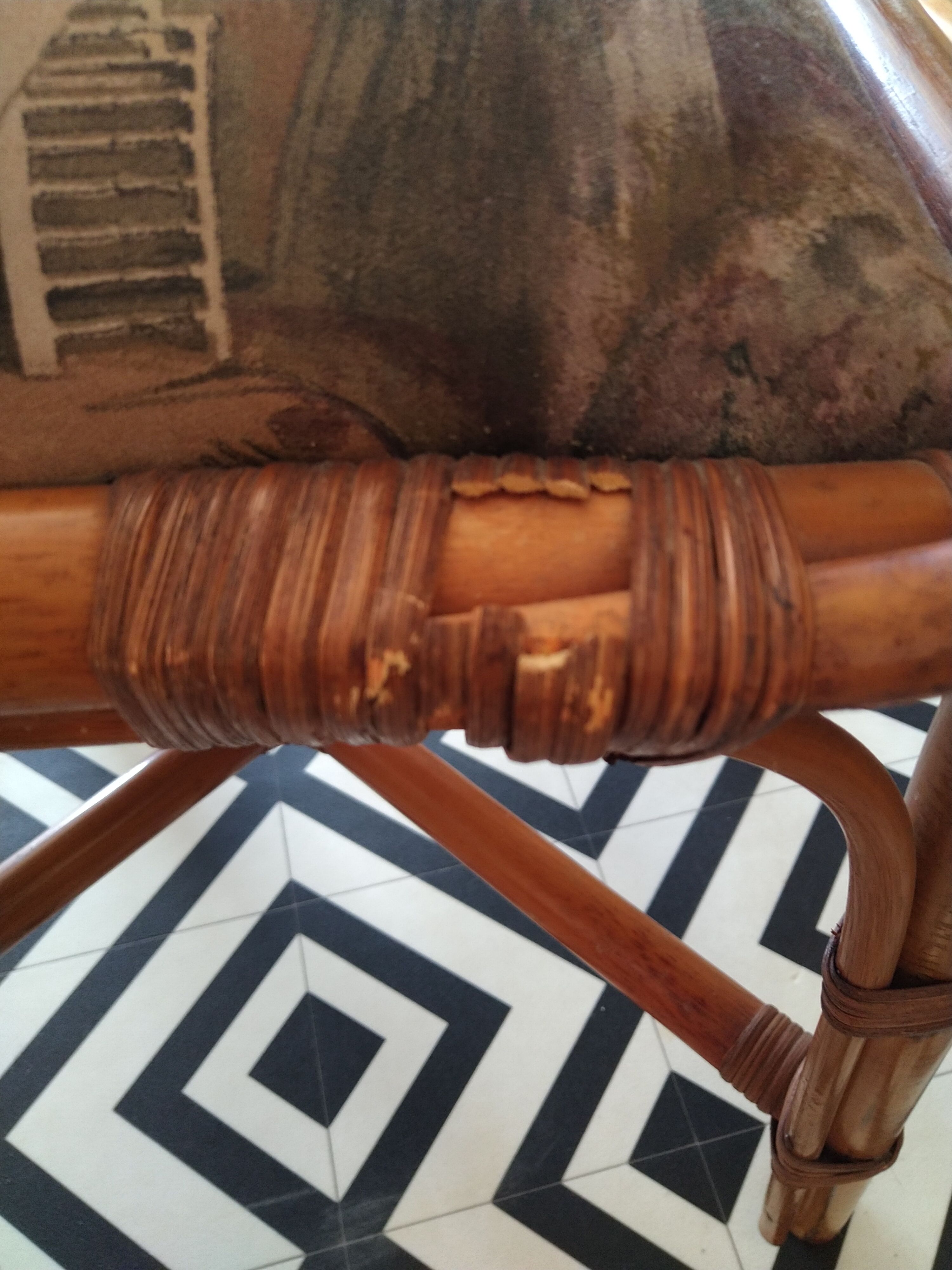 Rattan table and chairs 1960