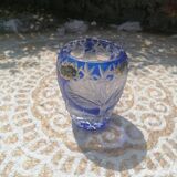 Vintage blue crystal vase