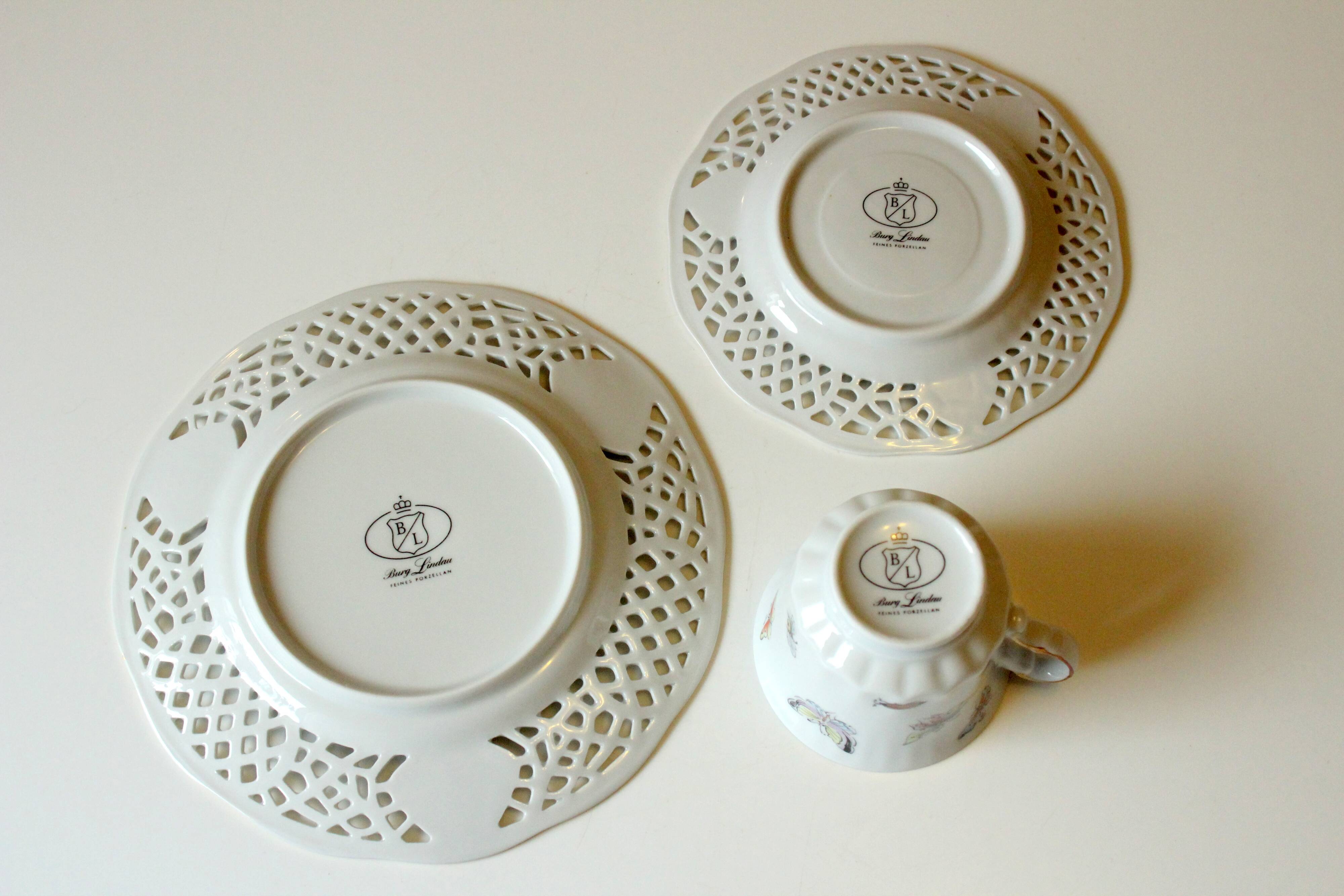 Tasse à thé et café en porcelaine bavaroise Burg Lindau