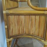 Vintage console/desk made of natural woven rattan, 1960s