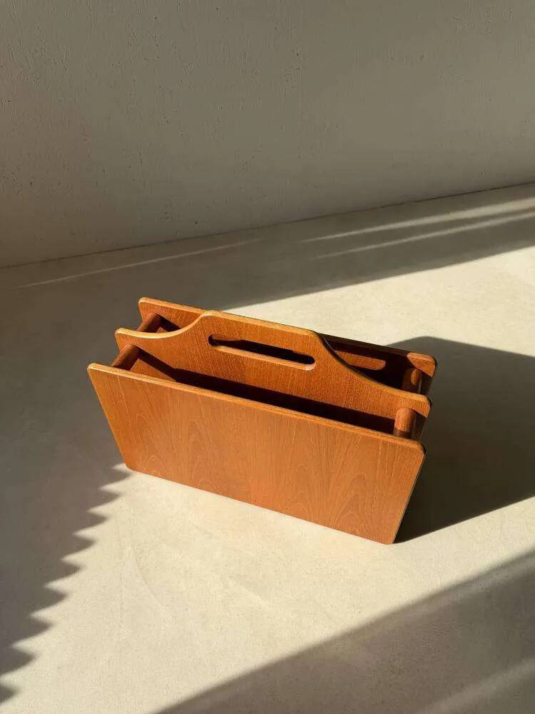 Danish teak magazine rack 1970s