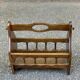 Magazine rack document holder in solid wood dark oak satin 45cm