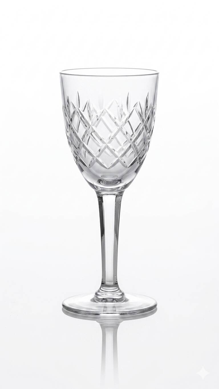 Verres à pied en cristal, ancien année 50