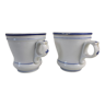 Set de 2 tasses brulots en porcelaine épaisse XIXème