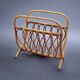 Vintage bamboo and wicker magazine rack
