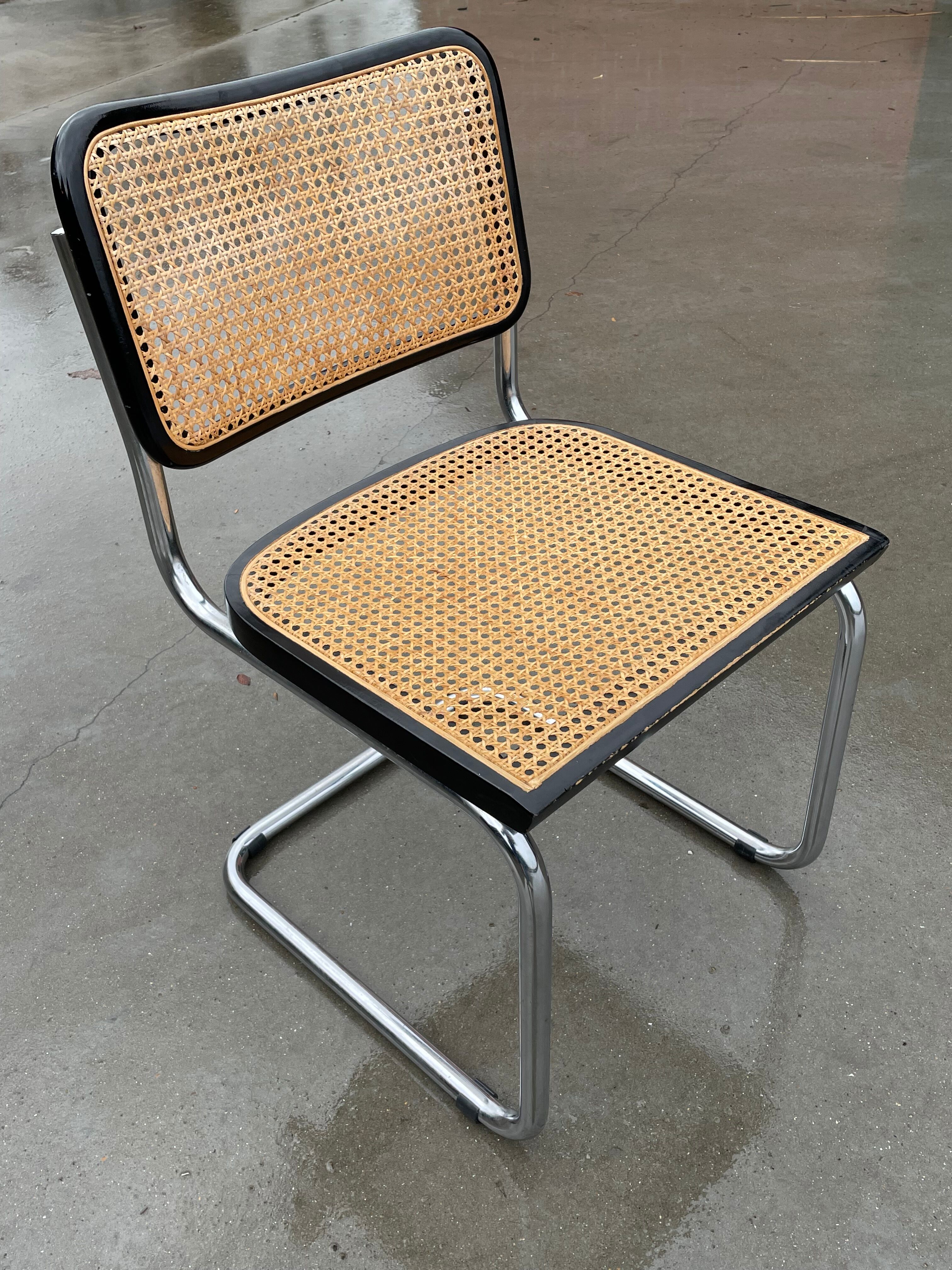 Chair model Cesca B32 in black and chrome