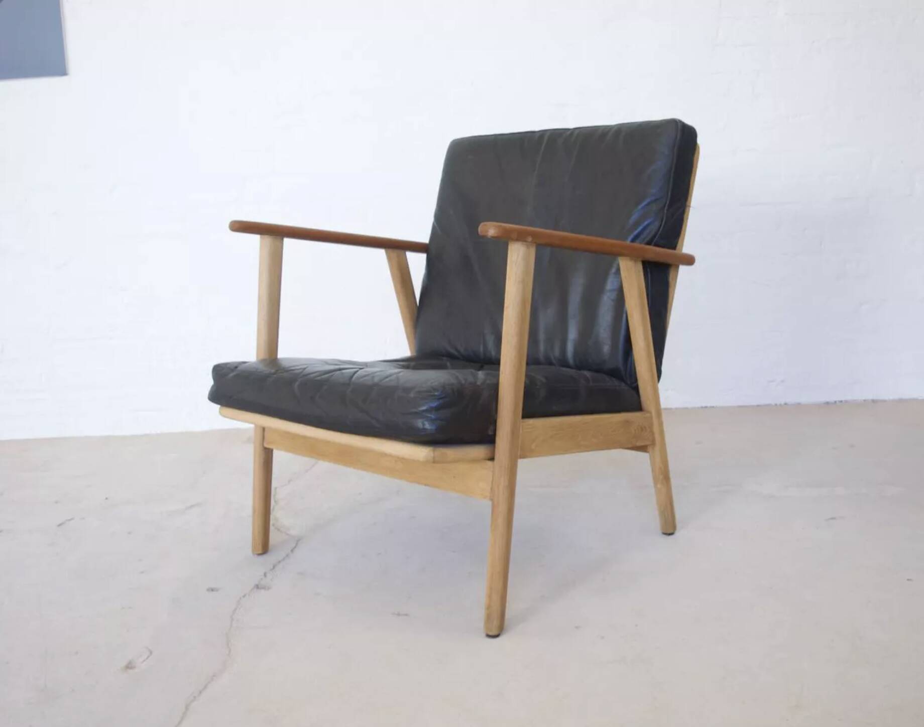 Danish mid-century teak & oak armchair, 1950s