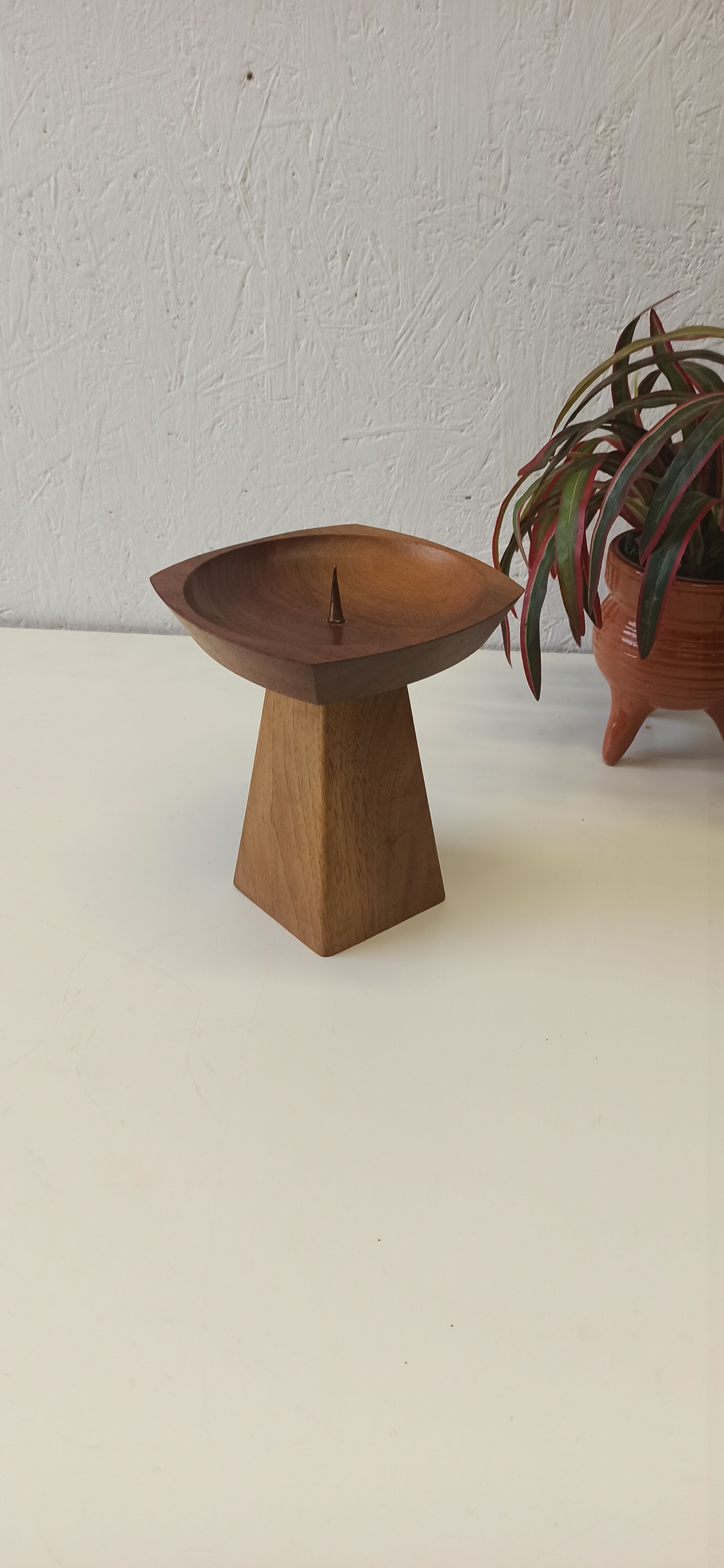 Teak candle holder 1970