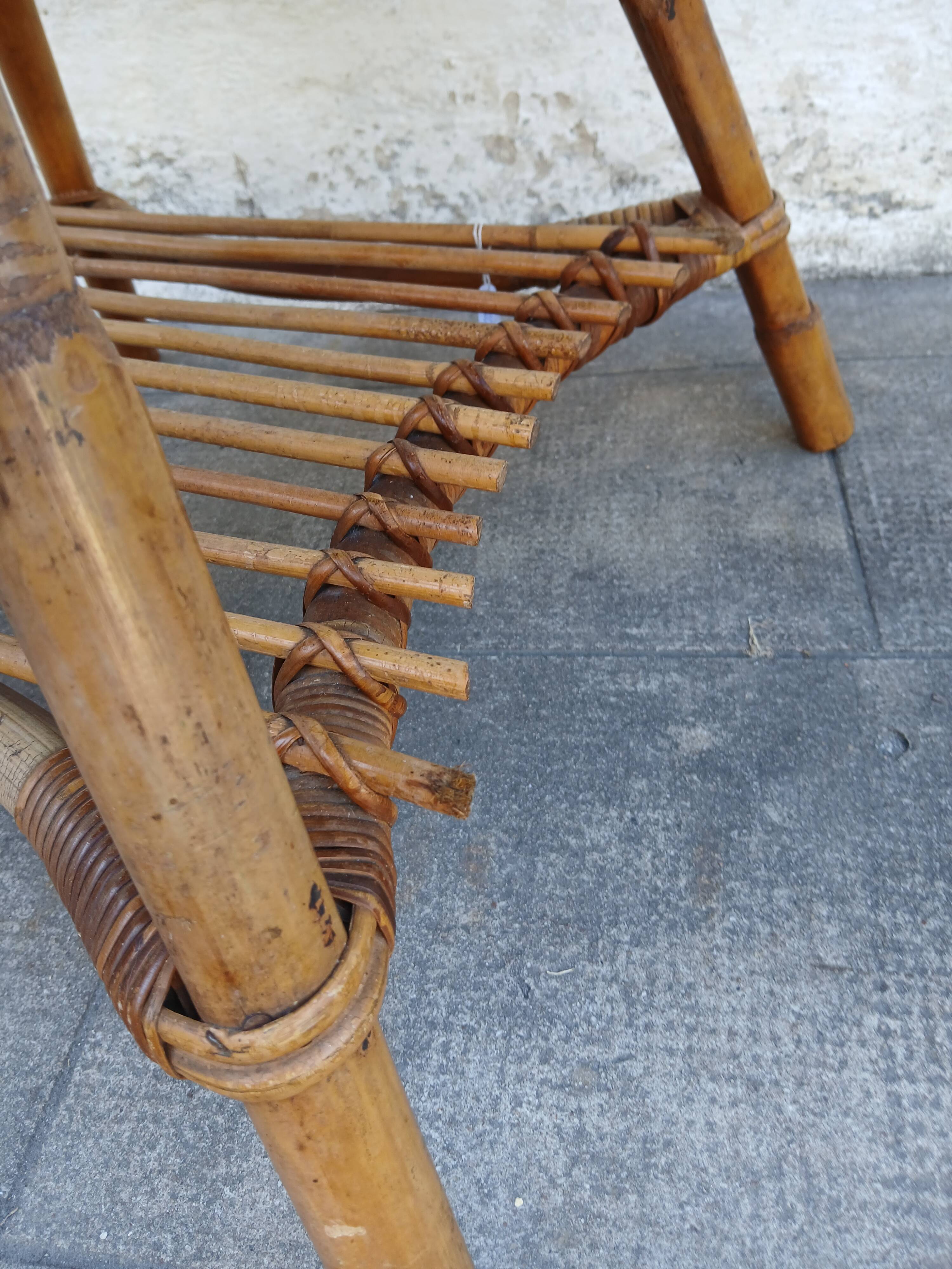 Table basse vintage en rotin belvisoti