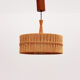 Vintage Temde Hanging Lamp with Teak and Raffia 1960s Germany.