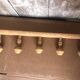 Portemanteau mural vintage 5 patères en bois tourné
