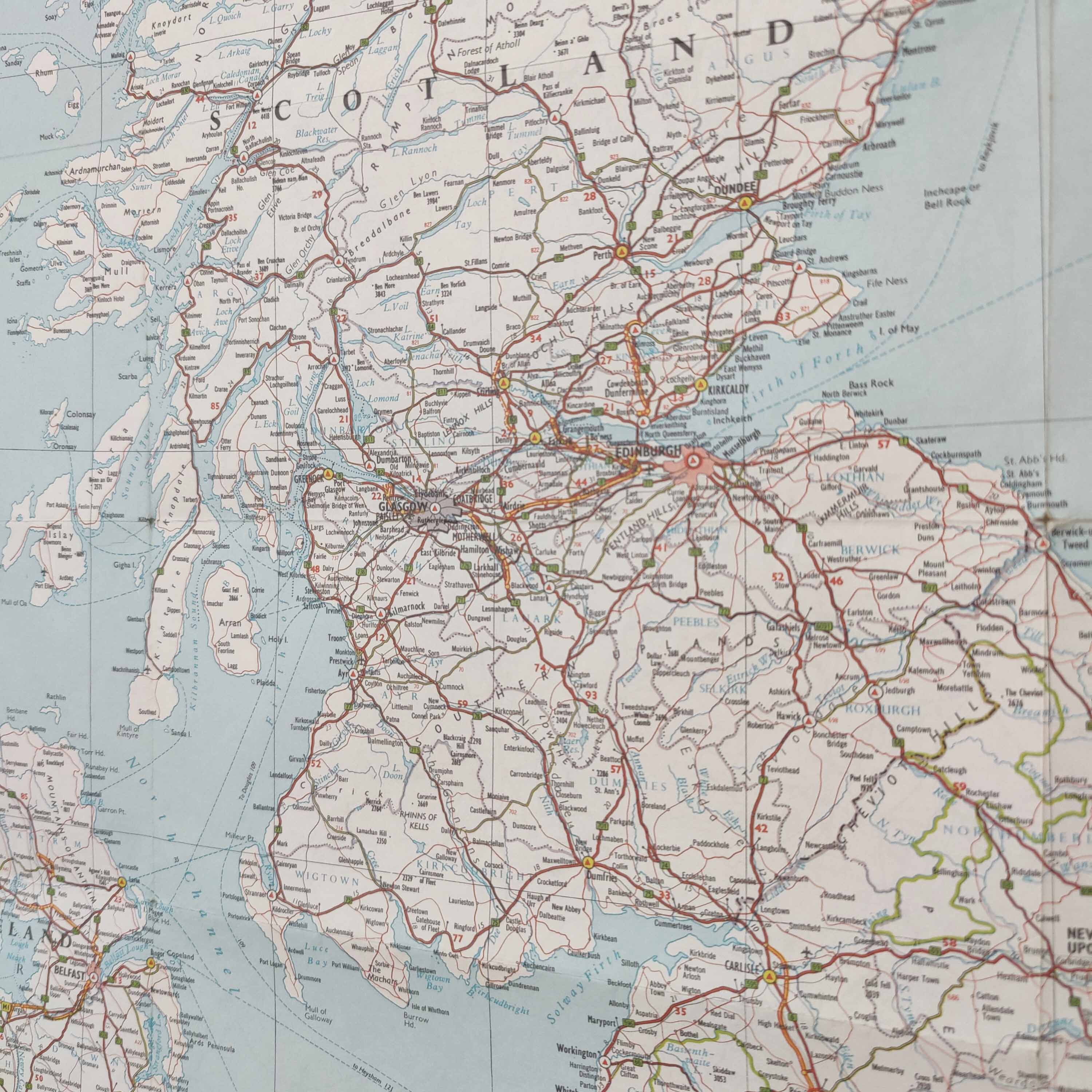 Vintage map of Great Britain 1972