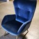 Armchair wingchair shepherdess 50s 60 blue