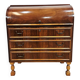 Walnut cylinder-roll-top secretary desk, 1970s.
