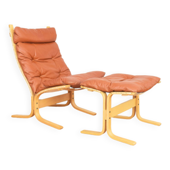 Fauteuil Siesta et pouf par Ingmar Relling pour Westnofa, années 1960