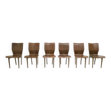 Six chaises vintage en bois courbé dans le style d'Ilmari Tapiovaara, Finlande