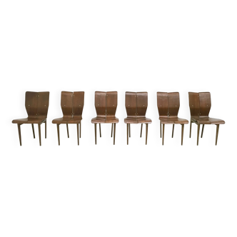 Six chaises vintage en bois courbé dans le style d'Ilmari Tapiovaara, Finlande