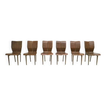 Six chaises vintage en bois courbé dans le style d'Ilmari Tapiovaara, Finlande