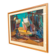Swedish Oil on Cardboard – “Figures” – Signed – Vintage & Framed – 71