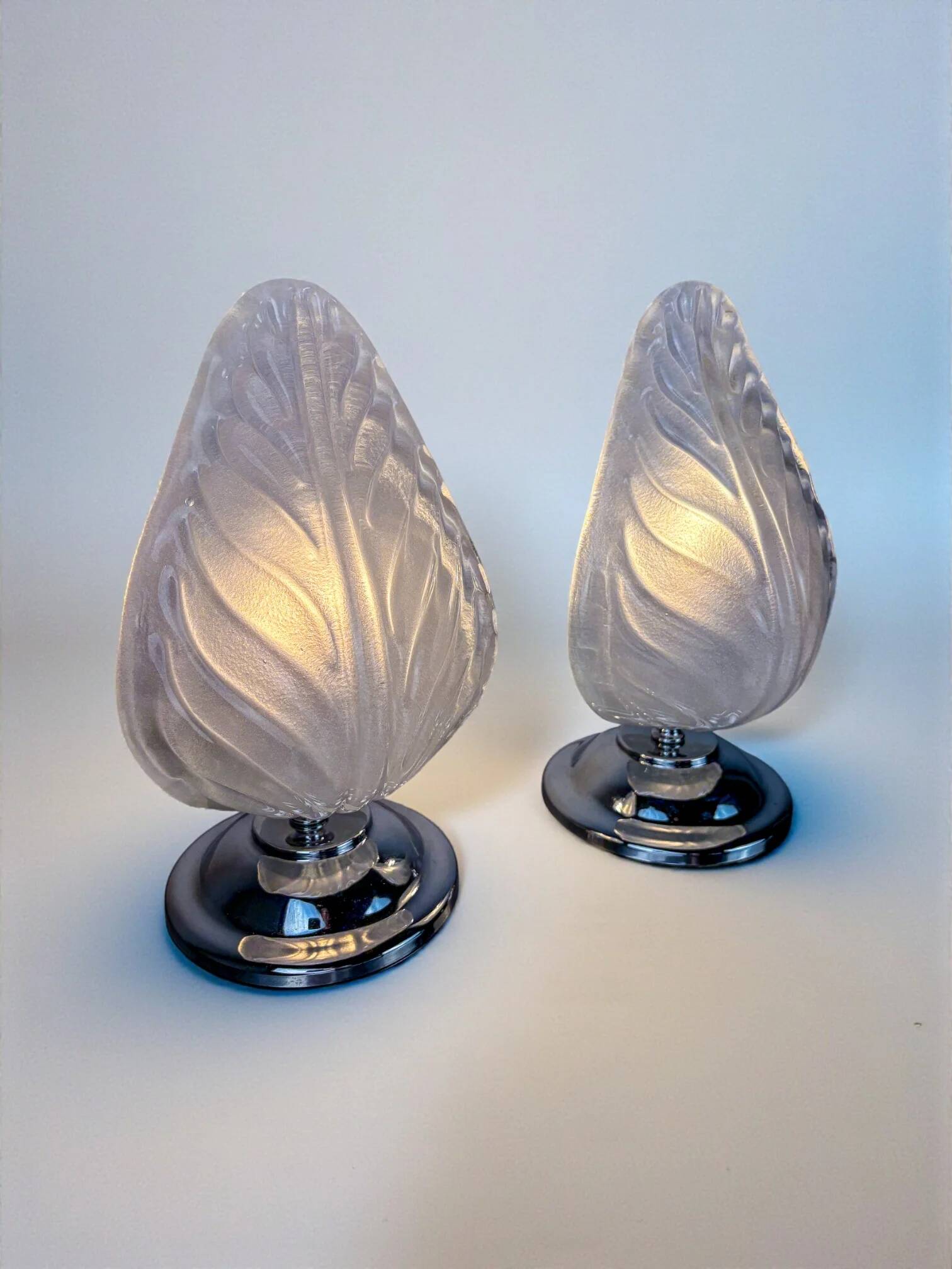 Pair of Art Deco Murano glass table lamps by Barovier & Toso, Italy, 1960s