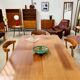 Italian walnut and chrome dining table with 4 drawers