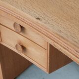 Mid-Century Oak Curved French Desk