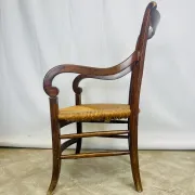 Pair of dissimilar walnut armchairs