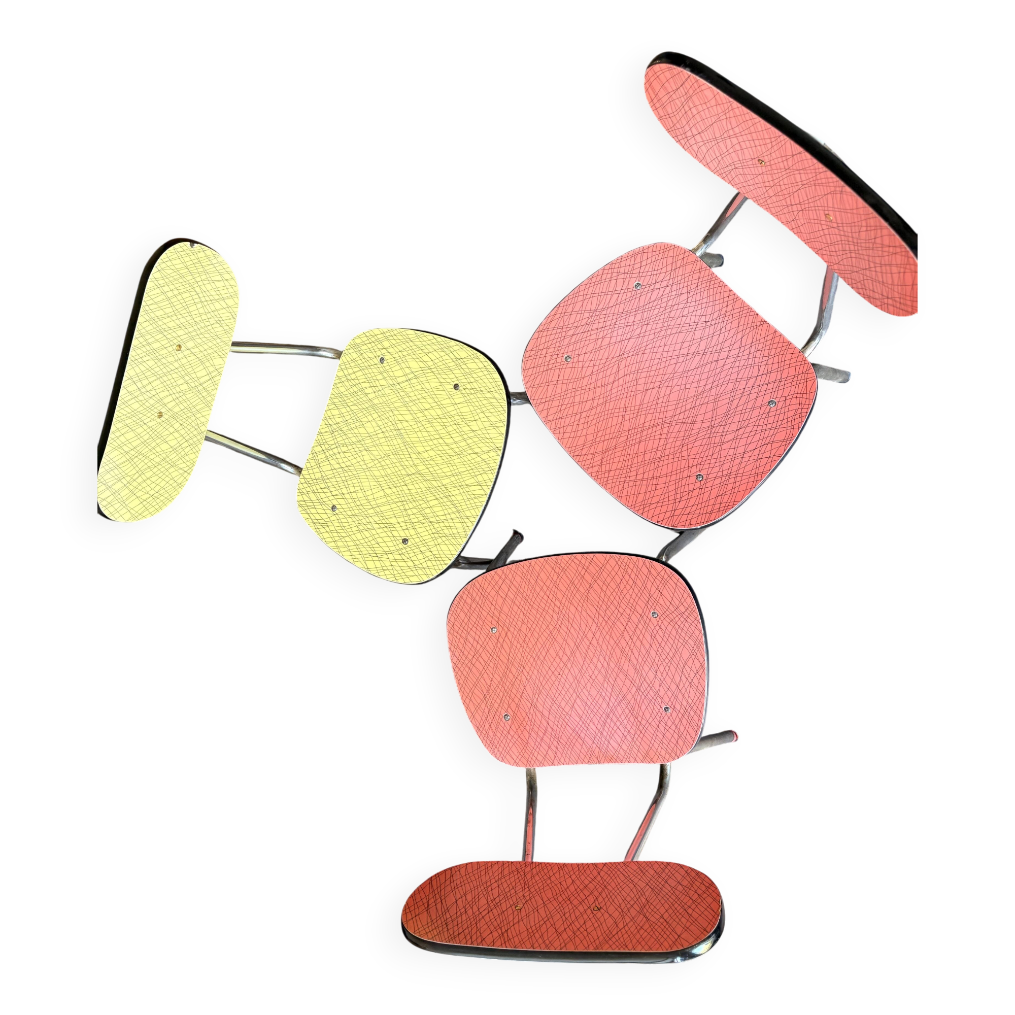 3 1950s Formica chairs