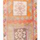 Tapis couloir kilim vintage , Orange, rose et beige boho pastel, 98x332 Cm