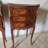 Pair of Louis XV style bedside tables in marquetry