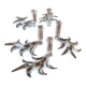 5 crystal knife rests with vases