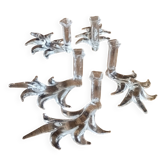 5 crystal knife rests with vases