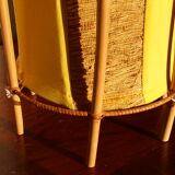 Louis Sognot, table lamp in bamboo and cotton from the 60s.
