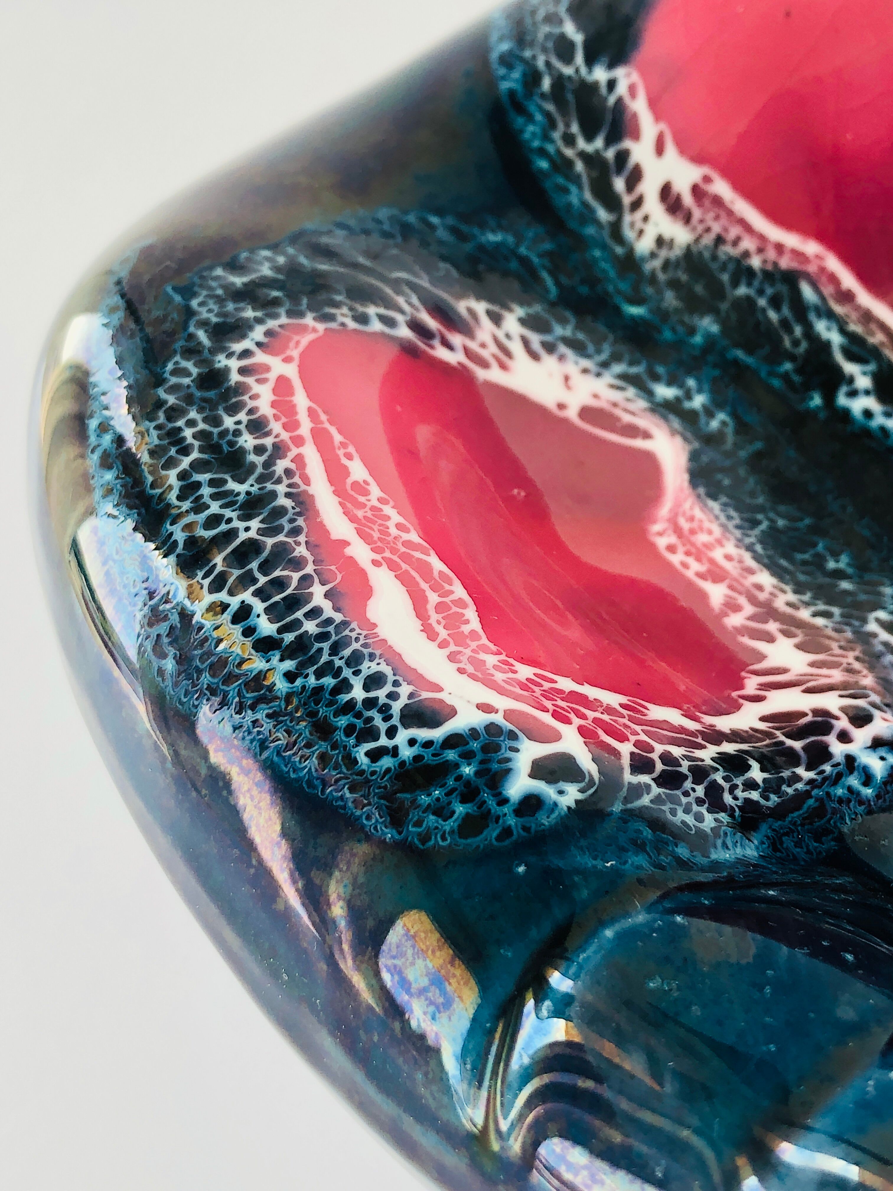 Empty hand oil blue pocket Vintage Vallauris