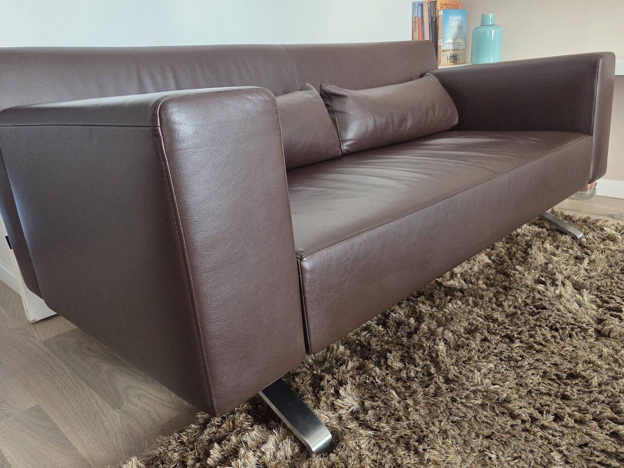 Flexus 3-seater sofa – ligne roset - full-grain brown leather